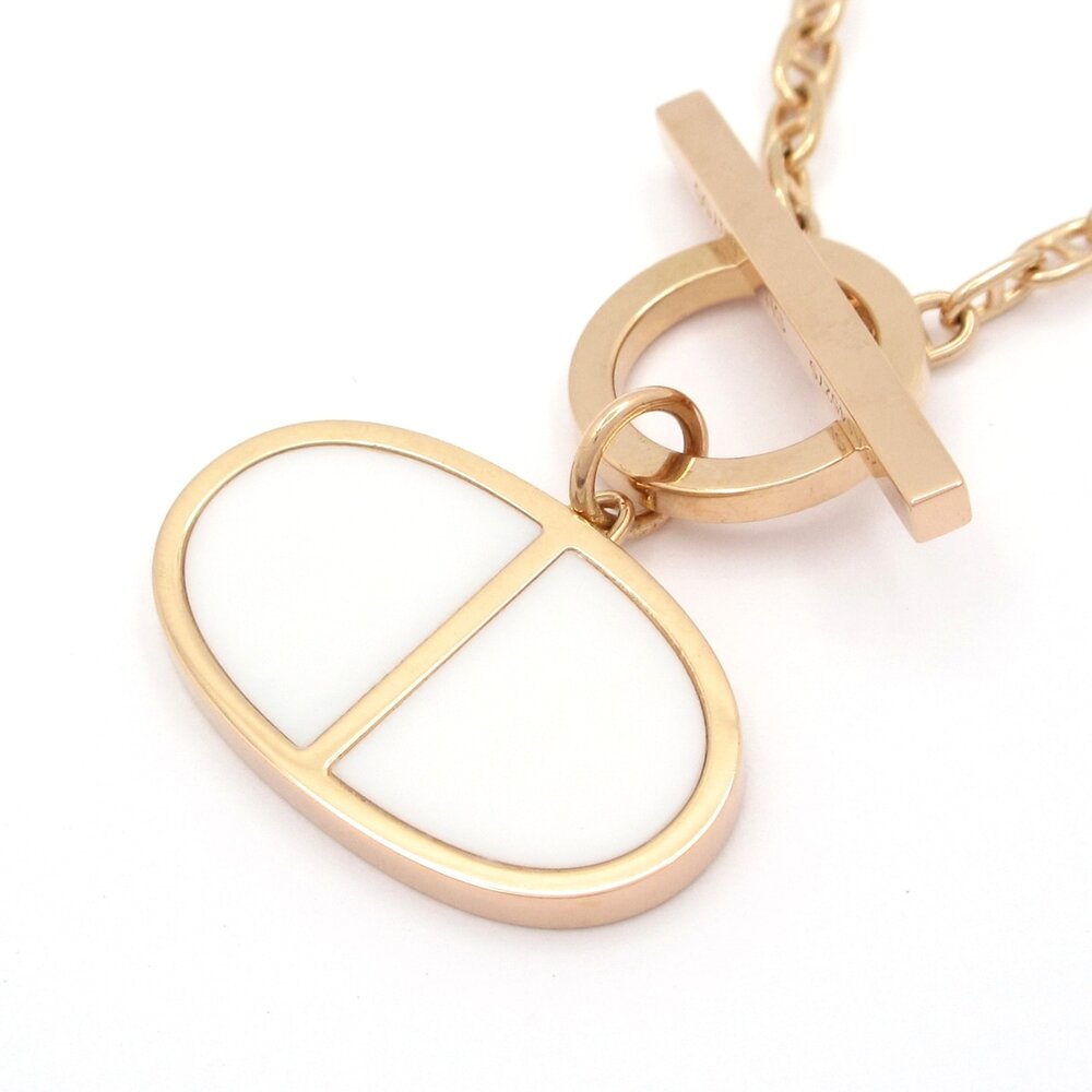 Hermès Chaîne d'Angkle Verso Necklace 18K Rose Gold Ceramic